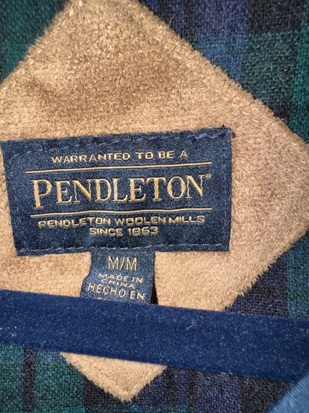 Pendleton Sherpa Fleece Zip Jacket M Blue Black Plaid Trim Full Zip Cozy - Picture 2 of 8